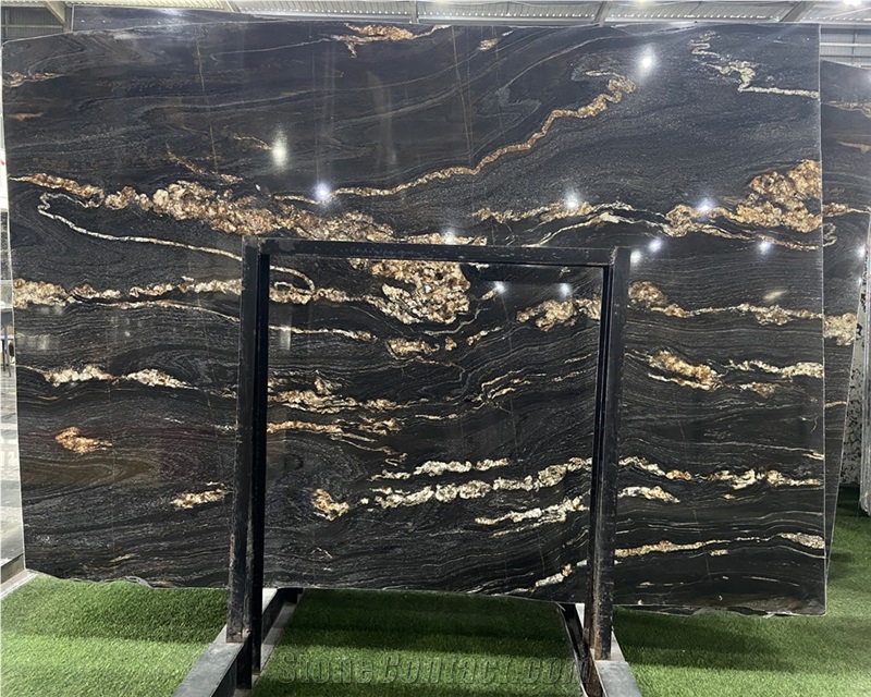 Black Belvedere Granite Slabs 20MM Polished Surface