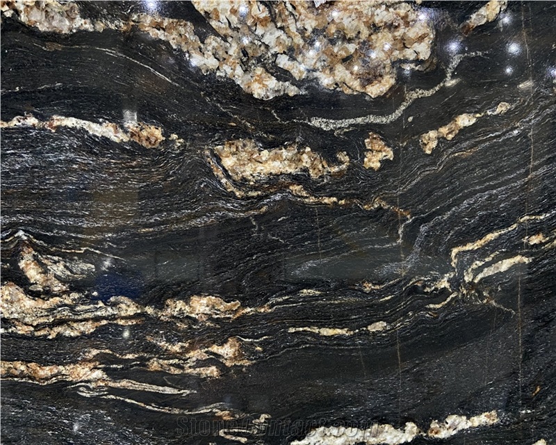 Black Belvedere Granite Slabs 20MM Polished Surface
