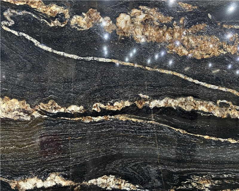 Black Belvedere Granite Slabs 20MM Polished Surface