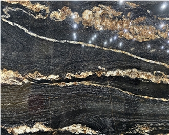Black Belvedere Granite Slabs 20MM Polished Surface