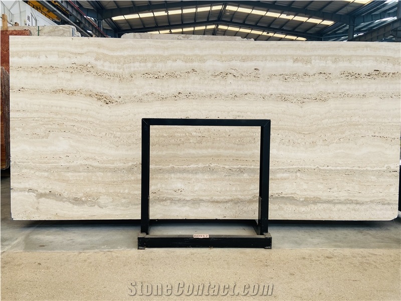 Extra White Travertine Matte Surface Slabs