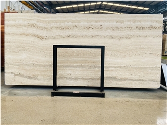 Extra White Travertine Matte Surface Slabs