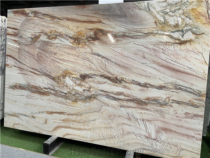 Golden Macaubas Fantasy Quartzite Slabs