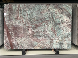 Green Fire Quartzite Slabs For Kitchen Countertops