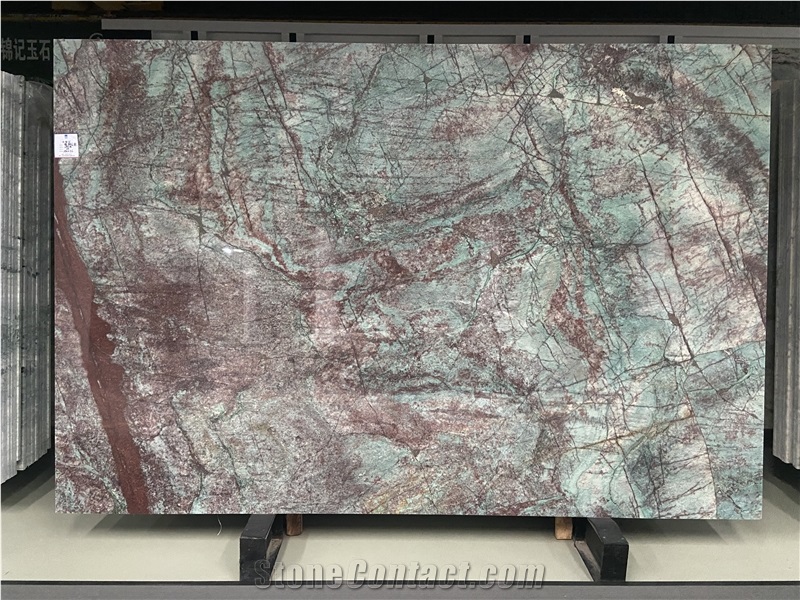 Green Fire Quartzite Slabs For Kitchen Countertops