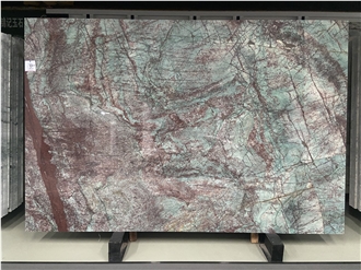 Green Fire Quartzite Slabs For Kitchen Countertops