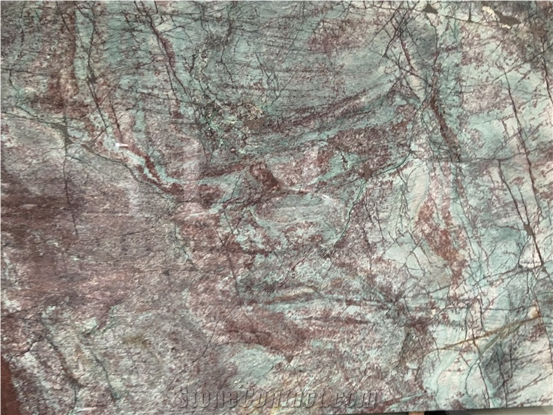 Green Fire Quartzite Slabs For Kitchen Countertops