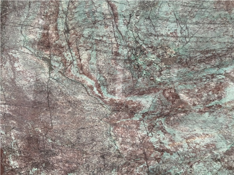 Green Fire Quartzite Slabs For Kitchen Countertops