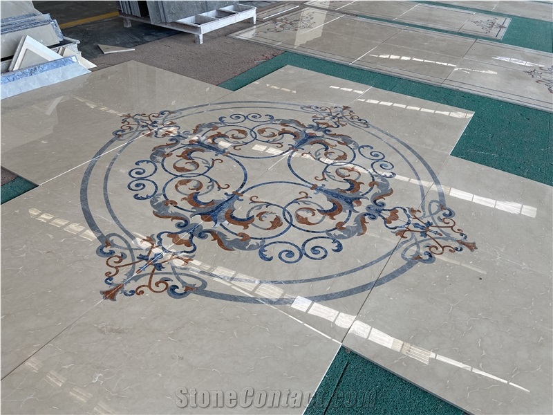 Hotel Lobby Flooring Marble Round Medallion