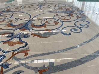 Hotel Lobby Flooring Marble Round Medallion