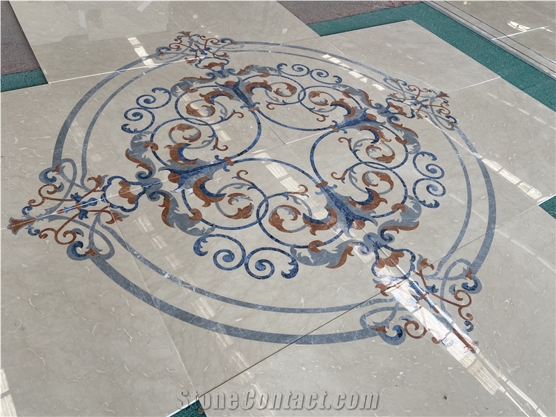 Hotel Lobby Flooring Marble Round Medallion