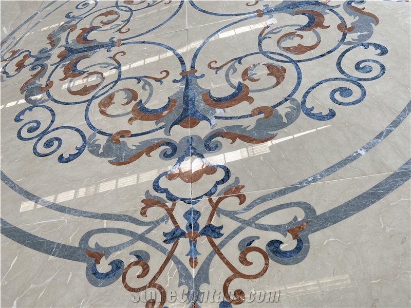 Hotel Lobby Flooring Marble Round Medallion