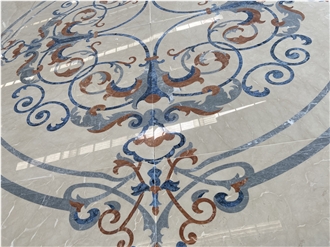 Hotel Lobby Flooring Marble Round Medallion