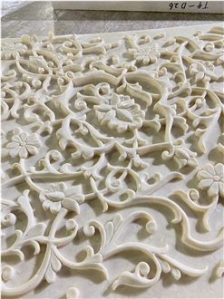 Marble 3D Hand Carved Arching Relief Wall Panel