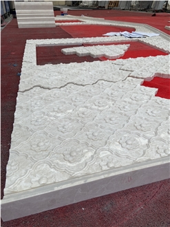 Marble 3D Hand Carved Arching Relief Wall Panel