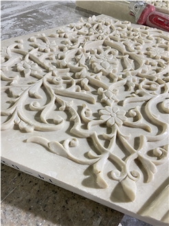 Marble 3D Hand Carved Arching Relief Wall Panel