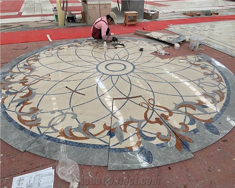 Marble Meddallion For Hotel Lobby Flooring Foyer