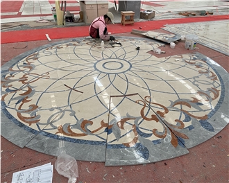 Marble Meddallion For Hotel Lobby Flooring Foyer