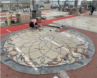 Marble Meddallion For Hotel Lobby Flooring Foyer