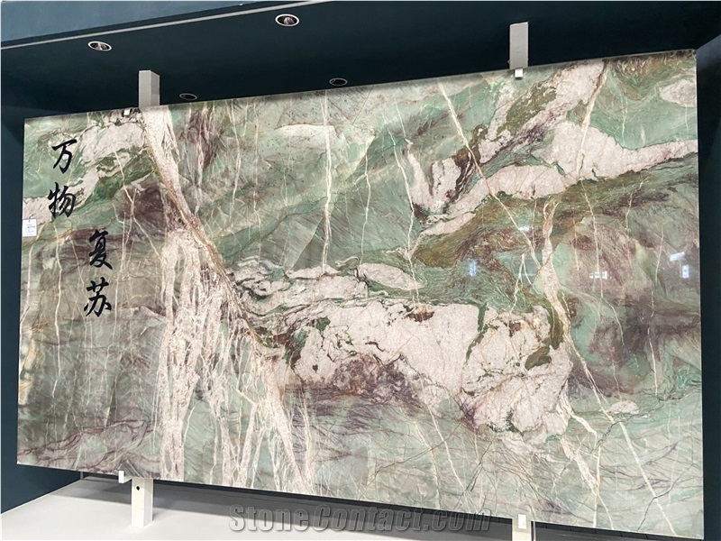 Moldavite Crystal Quatzite Slabs