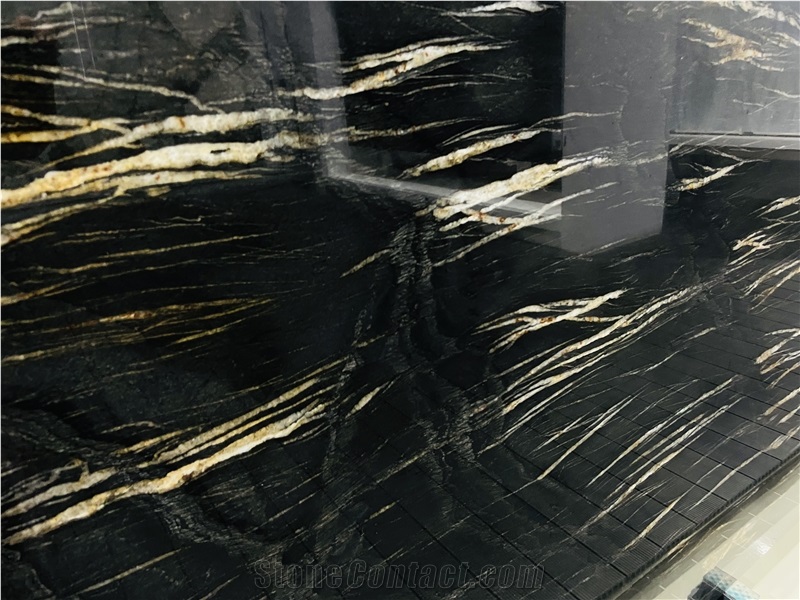 Portoro Black Quartzite Slabs