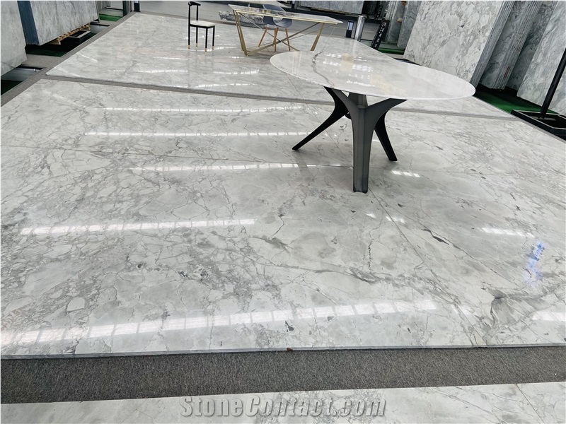 Super White Marble For All Bookmatched Flooring Tiles