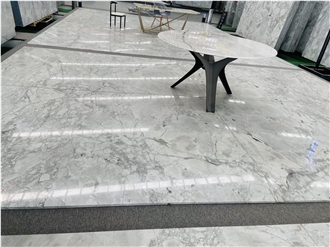 Super White Marble For All Bookmatched Flooring Tiles