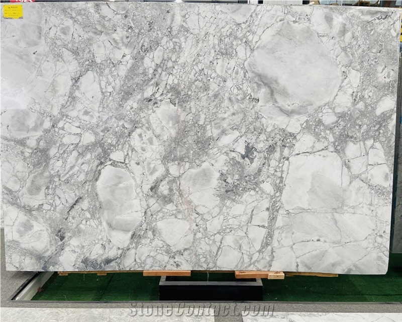Super White Marble For All Bookmatched Flooring Tiles