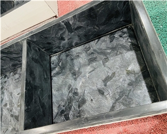 Versace Black Granite 13X20" Niche For Bathroom Design