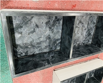 Versace Black Granite 13X20" Niche For Bathroom Design