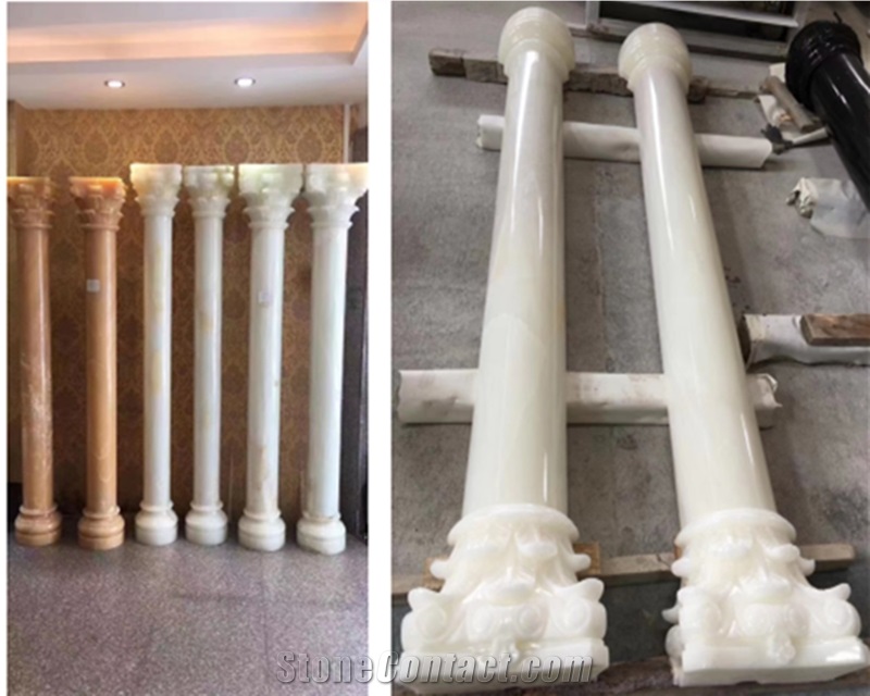 White Marble Column Tops And Bases