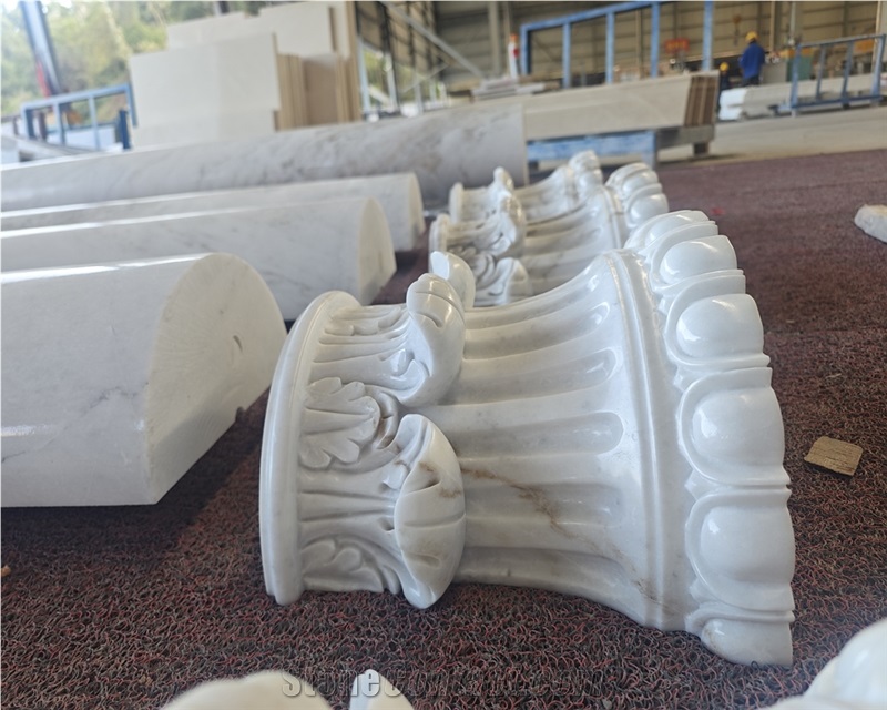 White Marble Column Tops And Bases