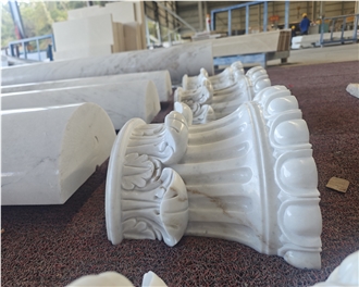 White Marble Column Tops And Bases