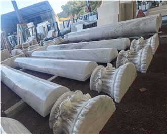 White Marble Column Tops And Bases