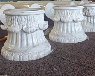 White Marble Column Tops And Bases