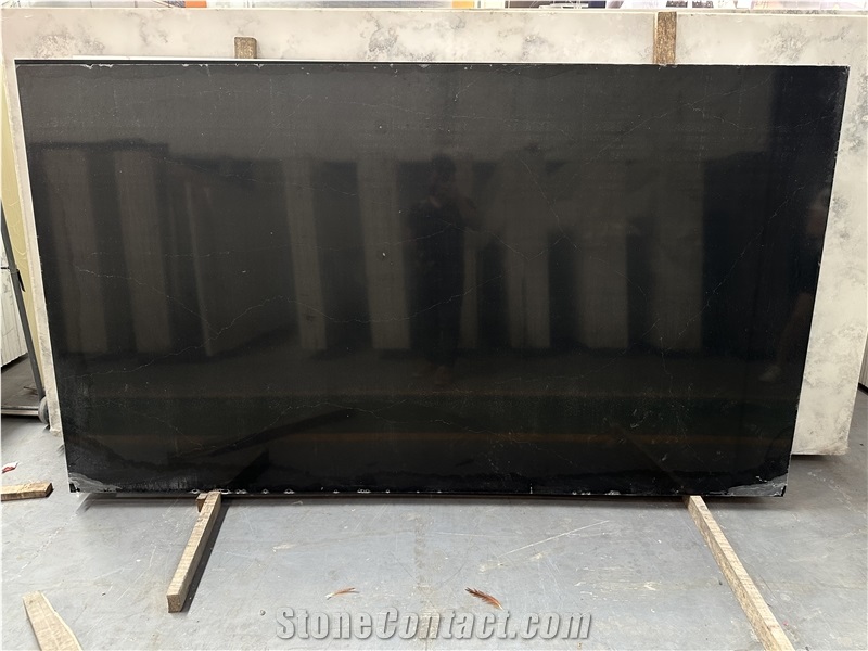2 Cm Black Quartz Slabs In China