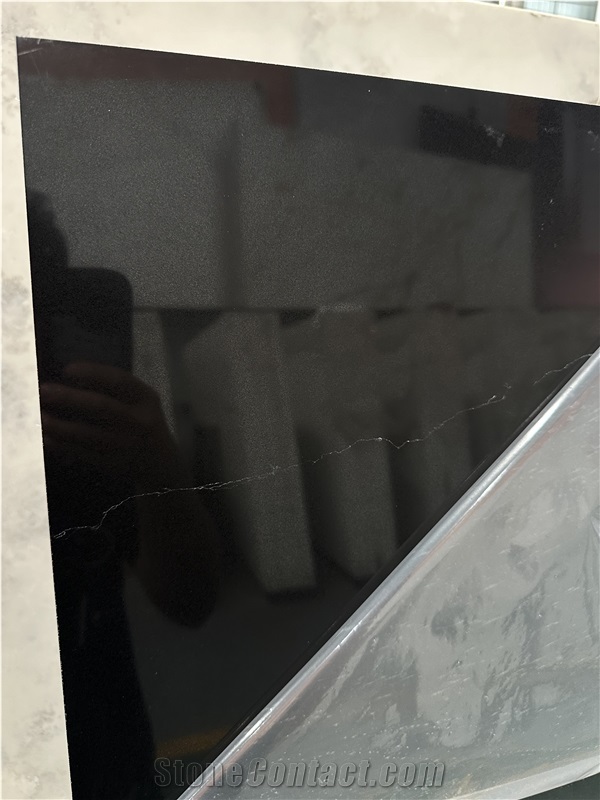 2 Cm Black Quartz Slabs In China