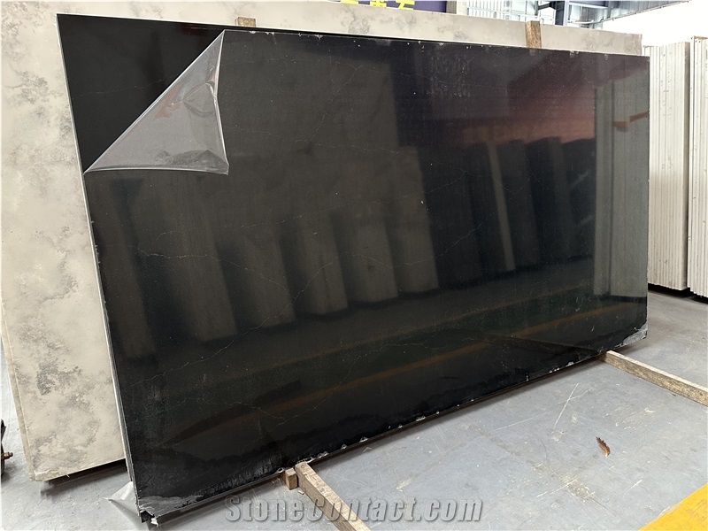 2 Cm Black Quartz Slabs In China