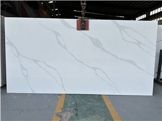 8139 Calacatta White Quartz Slabs Artificial Stone 8139 Calacatta White Quartz Slabs Artificial Stone
