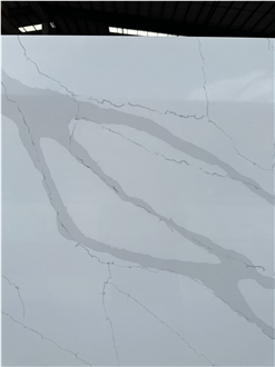 8139 Calacatta White Quartz Slabs Artificial Stone