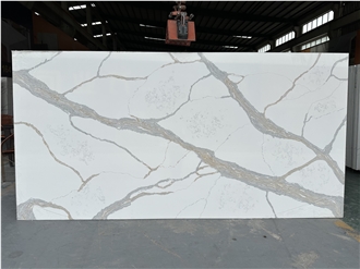 Calacatta Gold Slab Quartz Artifical Engineered Stone Tiles