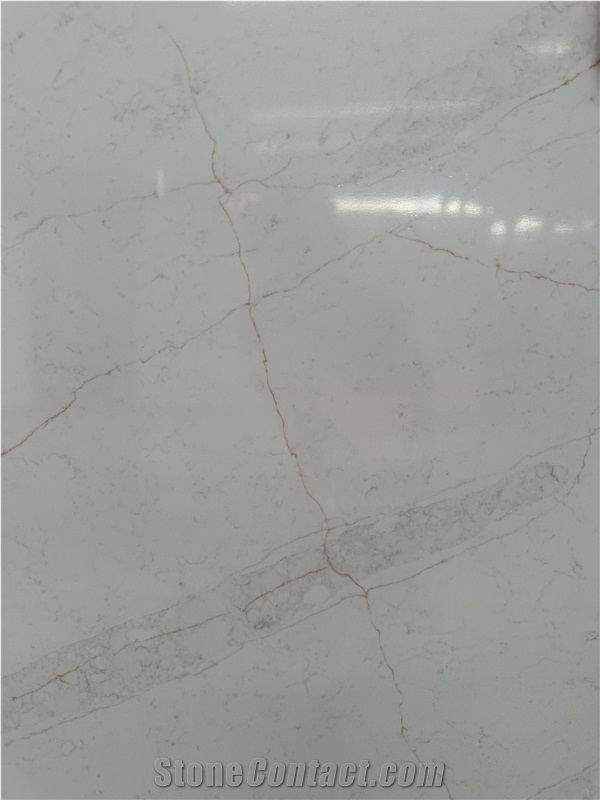 China White Calacatta Engineered Quartz Slabs