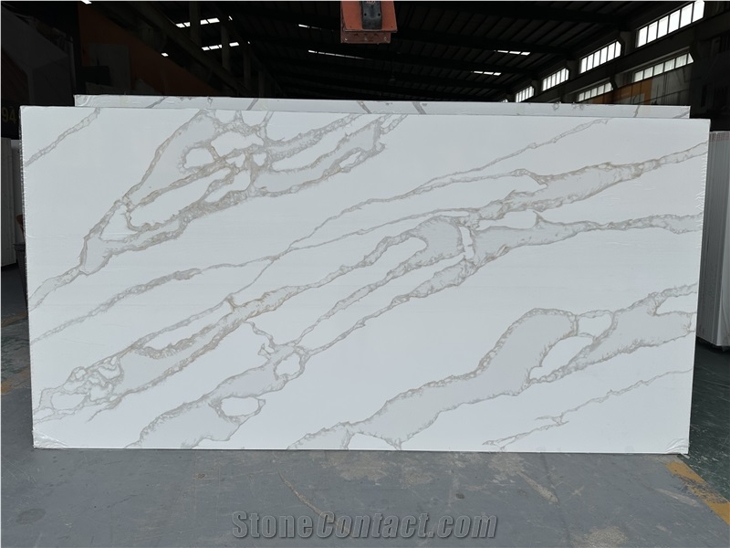 White Quartz Stone Slabs Polished Quartz Tiles