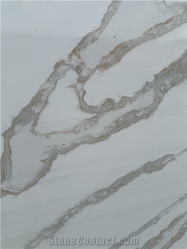 White Quartz Stone Slabs Polished Quartz Tiles