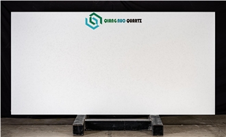 1301 Model Pure White Shiny Project Quartz Slabs