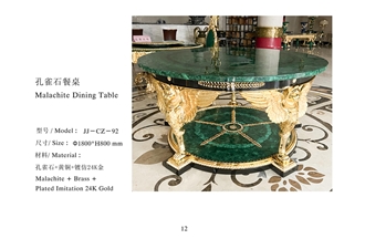 Advanced Craftsmanship Peacock Green Semiprecious Stone Table Tops