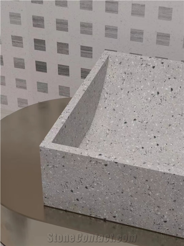 Artificial Stone Washbasin Smooth Terrazzo  Vessel Sink