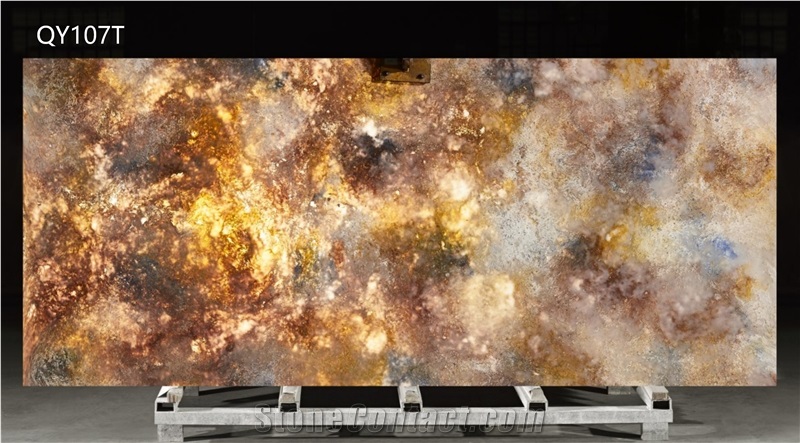 Beautiful Fireworks Color Artificial Background Quartz Slabs