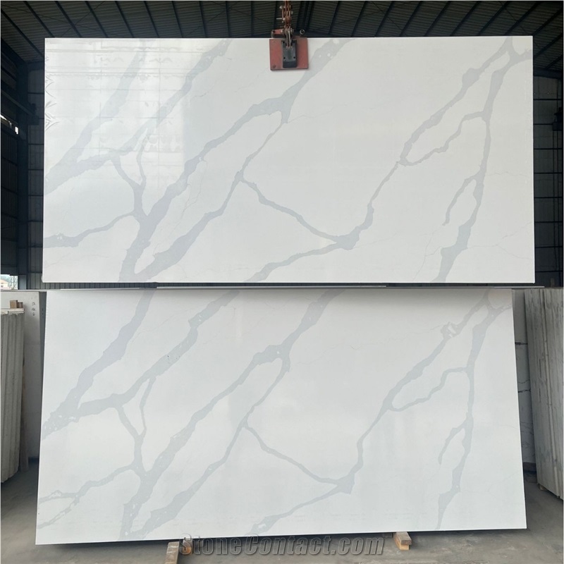 Cheap Sales In China, Bright White Modern Style Quartz Slabs