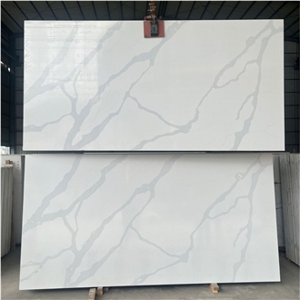 Cheap Sales In China, Bright White Modern Style Quartz Slabs